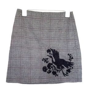Loft Womens Skirt Size 2 Embroidered Duck Plaid Career Office Wear Plaid Preppy